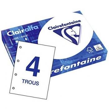 Papel Multifuncional Clairefontaine A4 80g/m² Blanco 4-Fach Gelocht 500 Hojas