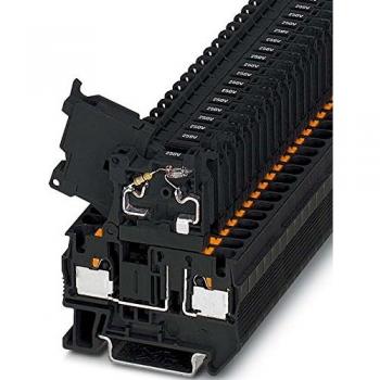 Phoenix Contact PT 4-HESILA 250 (5X20) Black Modular Fuse Terminal Block, 2 Poles, for G-type Fuses, 50 pcs