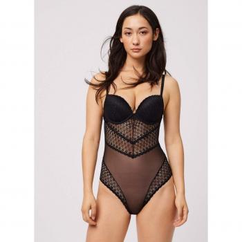 Body con aro y relleno con diseño de encaje y transparencias