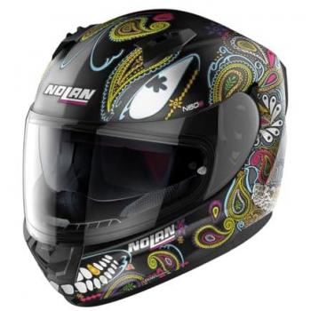Nolan Casco Integral N60-6 Ritual Negro 67 con diseño negro y oro, talla XS