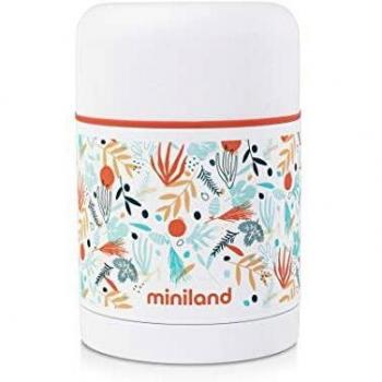 Miniland - Termo papillero de acero inoxidable para bebé con funda - Termo para alimentos sólidos de 600 ml, Colección Mediterranean