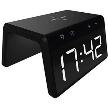 Wireless Charger KSIX Fast Charging Alarm Clock Desk Light Colours 10W