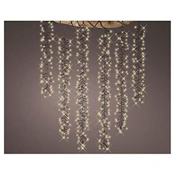 Cortina de luces LED cascada ideal para árboles, 200 cm, 480 LEDs, 8 funciones, multicolor