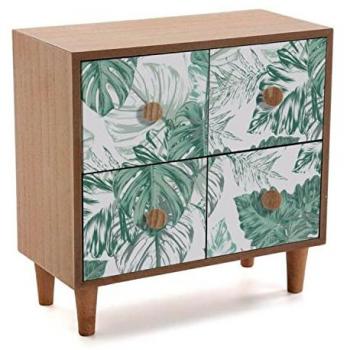 Caja-Joyero Versa Mint Madera, dimensiones 11 x 25 x 24 cm, material madera, color multicolor, diseño estándar
