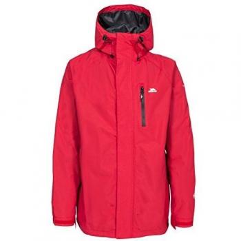 Trespass Pearson - Chaqueta impermeable con capucha para hombre, Hombre, MAJKRAN10009_REDS, rojo, S