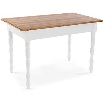Mesa de Comedor Klett para Cocina, Terraza y Jardín - Madera Marrón y Blanca, 80 x 70 x 120 cm