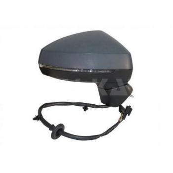 Espejo retrovisor Alkar 6140782 - Espejos exteriores con diseño aerodinámico, ajuste manual, cristal convexo para mayor visibilidad y acabado en negro