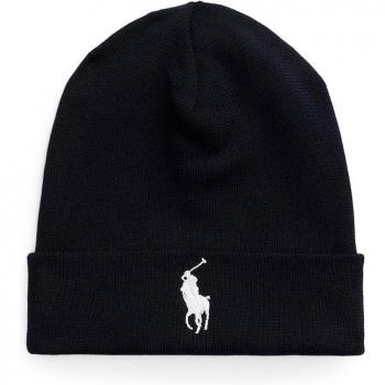 Polo Ralph Lauren Black Knit Beanie for Men, Size: ONE SIZE, Embroidered Logo
