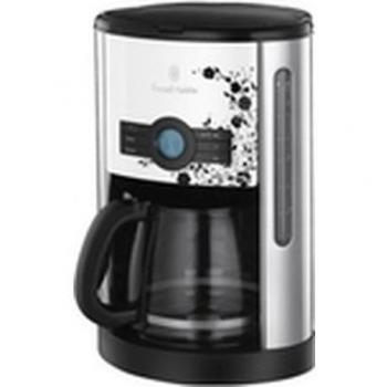 Russell Hobbs 18514-56 Cottage Floral - Cafetera de goteo de acero inoxidable, 1000 W, pantalla LCD, temporizador, placa calefactora, jarra de cristal