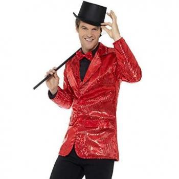 Smiffys Chaqueta de lentejuelas, rojo, para hombre, XL - Tamaño 46-48 , color/modelo surtido