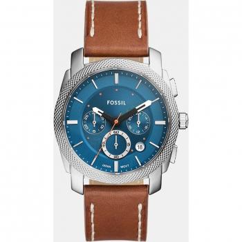Fossil Machine Men's Chronograph Brown Leather Strap Watch FS6059
