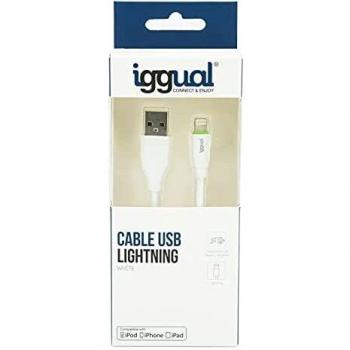 iggual Cable USB-A/Lightning 100 cm Blanco