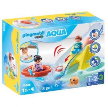 Playmobil 1.2.3 Aqua Isla de Baño con Tobogán