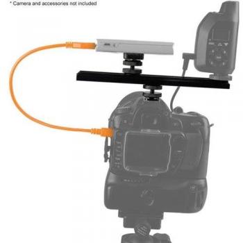 Tether Tools CamRanger Camera Mounting Kit with USB 2.0 Cable, Extension Bar, Mighty Mount, Hot Shoe Adapter and TetherBoost Pro 31' USB-C to Micro-B Cable, Orange Right Angle