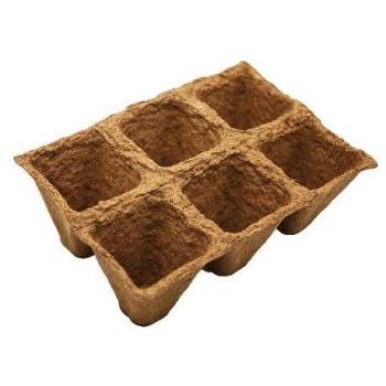 Pack de bandejas cuadradas de fibra biodegradables para semilleros - 10 unidades