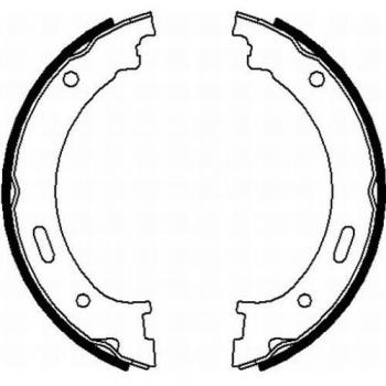 Zapata de freno de mano HELLA 8DA 355 050-901, juego de zapatas para freno de estacionamiento sin palanca, compatible con JEEP GRAND CHEROKEE 3