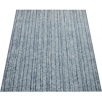 Alfombra Para Exterior Terraza y Balcón, Motivo Geométrico, Moderna, En Azul 80x150 cm - Paco Home