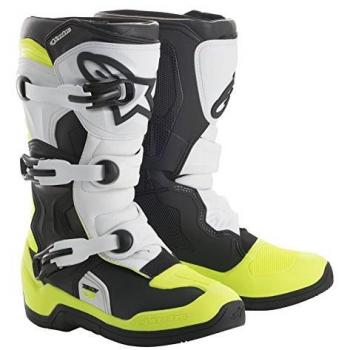 Alpinestars Youth Tech 3S Motocross Boots - Black/White/Fluo Yellow