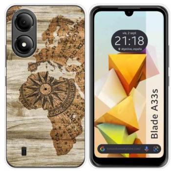 Funda de Silicona para Zte Blade A33s con Diseño de Madera 07 y Dibujos