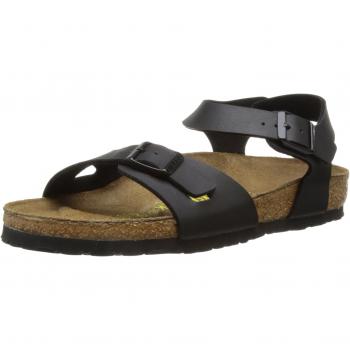 Birkenstock Rio Birko-Flor, Sandalias para Mujer, Negro, 37 EU