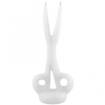 Aromasenses Vela Forma Tijera Blanca 1ud - Vela esotérica para rituales, color blanco, diseñada para fomentar fuerza y vitalidad, ideal para tumbar trabajos, atar y cortar amarres, romper traumas