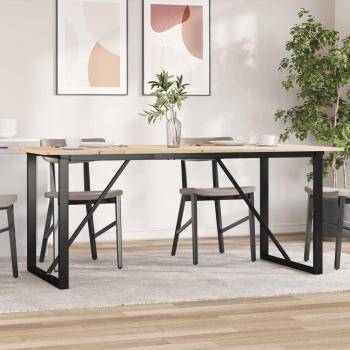 O-Frame Dining Table 180x90x75 cm Solid Pine and Cast Iron/Steel