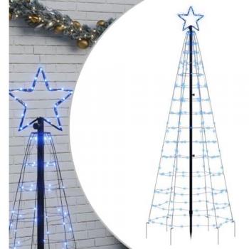 vidaXL Christmas Tree Light with Spikes 220 LEDs Blue 180 cm