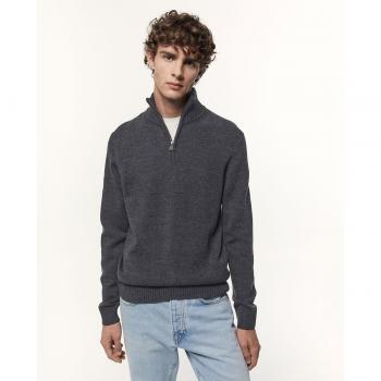 Sfera Jersey cremallera de hombre con diseño moderno, tejido suave y cómodo, cierre de cremallera en el cuello, ajuste regular, disponible en varias tallas y colores