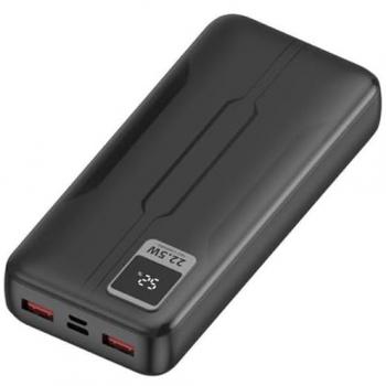 Powerbank 20000mAh Leotec 22.5W con 3 puertos y pantalla digital - Negra