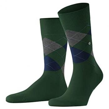 Burlington King Argyle Cotton Socks for Men - Dark Green, Size 11-14