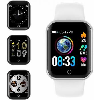 Smartwatch, KUNGIX Reloj Inteligente Impermeable IP68 Pulsera de Actividad Inteligente con Monitor de Sueño Pulsómetros Podómetro Contador de Caloría, para Hombre Mujer niños