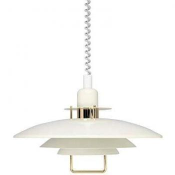 Suspensión PRIMUS en Metal Blanco y Dorado, Diámetro 43 Cm