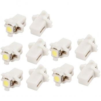 sourcing map 5050SMD T5 B8,3D Leds Bombilla Blanca Luz de Tablero Panel para Coche