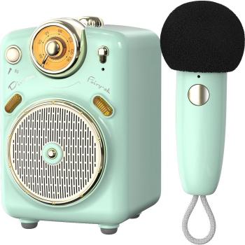 Divoom Fairy-OK Altavoz Bluetooth Karaoke Portátil Verde 10W con Micrófono y Batería de 6h