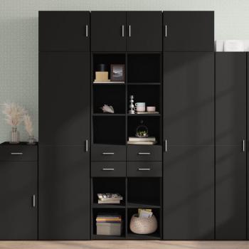 Soporte de almacenamiento móvil negro 70x42,5x225 cm en conglomerado Armario de madera de ingeniería negro 70x42,5x225 cm Vidaxl Negro
