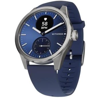 Withings ScanWatch 2 - Hybrid Smartwatch with ECG (42mm, Blue) + Free Black Leather Strap