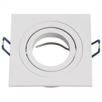 Aro Empotrable Basculante Cuadrado GU10 Blanco 2x9,2x9,2 cm con Portalámpara - Diseño Moderno