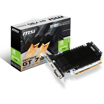 MSI GeForce GT 730 N730K-2GD3H/LP Graphics Card '2GB DDR3, 902MHz, Low Consumption, VGA, DVI-D, HDMI, HTPC, Silent Passive Fanless Cooling System'