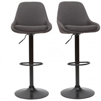 Taburetes de bar modernos regulables gris oscuro (lote de 2) HOLO