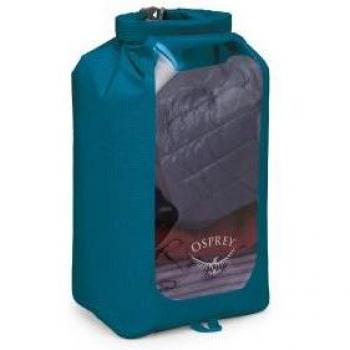 Bolsa estanca Osprey Ultralight DrySack Window 20L azul, capacidad de 20 litros, material ultraligero y resistente al agua, ventana transparente para fácil visualización del contenido