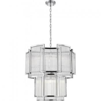 Lámpara colgante Antigua Chrome de 8 bombillas 68cm con cristal cromado