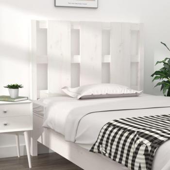 Cabecero para cama blanca de madera maciza de pino 105.5x4x100 cm
