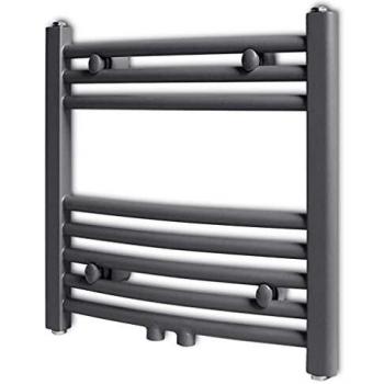 vidaXL Radiador toallero Curvo Calefactor Central de baño 480 x 480 mm Gris