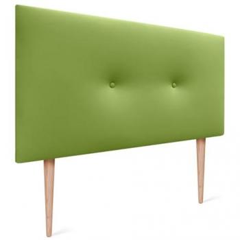 Cabecero de Polipiel Acolchado Verde con Botones y Patas 95x105cm para Camas 80/90 - Diseño Moderno y Elegante