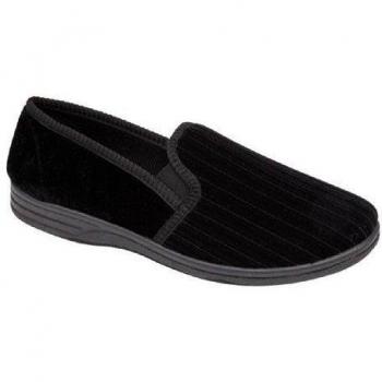 Para hombre zapatillas, zapatillas de con laterales de doble, color negro, talla 45 EU