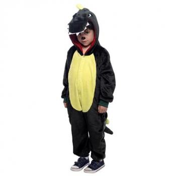 Disfraz Infantil de Dinosaurio Verde Oscuro con Capucha y Cola para Carnaval, Halloween, Navidad y Cumpleaños