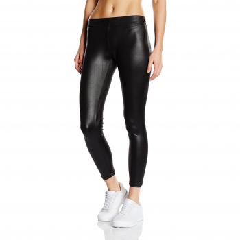 Urban Classics Leggings Ladies Leather Imitation - Leggings de deporte Mujer, Negro