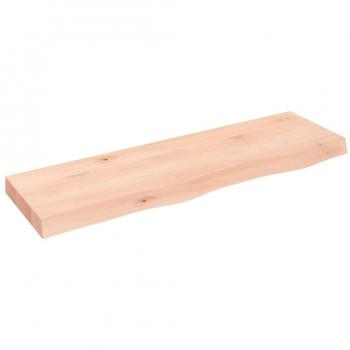 Estante de pared de madera maciza de roble sin tratar 100x30x(2-6) cm