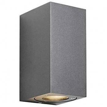 Aplique de exterior Canto Maxi Kubi 2, 17 cm, gris, GU10, IP44
