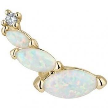 Pendiente trepador Earcandy Lotus Plata 925 con baño de oro 18k